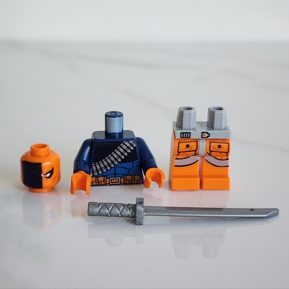 🧡 Rare LEGO DC Deathstroke Minifigure sh163 Super Heroes W/Accessories Sword 🖤 - Picture 10 of 10
